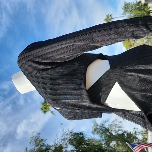 SPIRIT OF GRACE NORDSTROM Black Cut Out Wrap Dress L M Bodycon Criss Cross Front - Picture 10 of 15